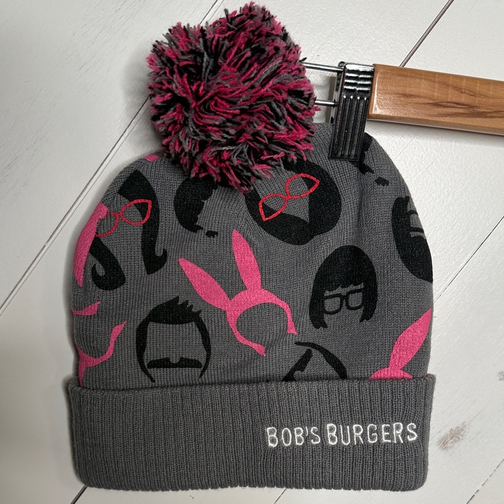 Bob's Burgers Gray and Pink Beanie